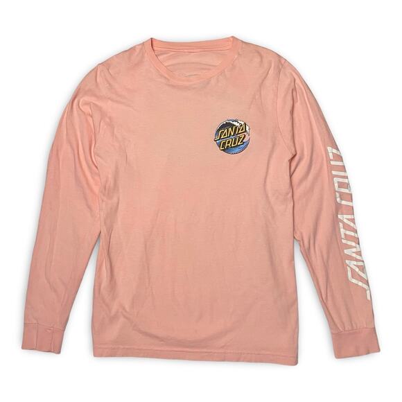 Santa Cruz Wave Dot Tee Men S Pink Long Sleeve Skater Surf Y2K - Picture 3 of 6